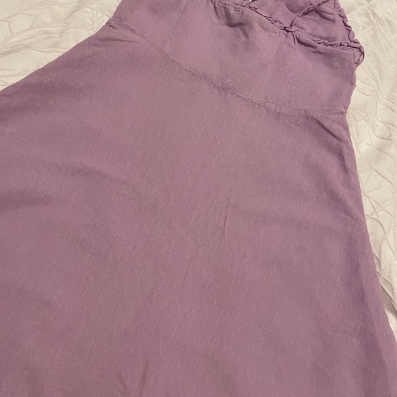 ZARA Lavender Linen Blend Mini Dress – Size S | Summer Tie-Strap Dress - Picture 6 of 8